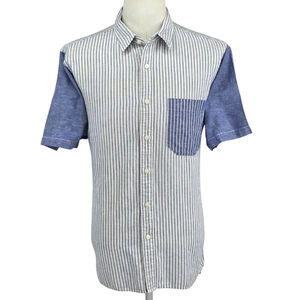 Quiet Luxury JW Anderson Uniqlo Linen Shirt Men L Blue Stripe Designer